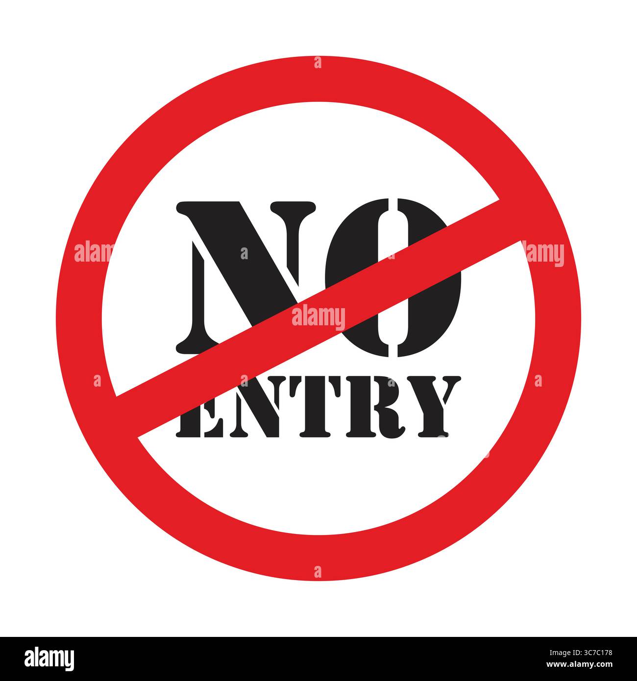 Illustration vectorielle rouge du signe d'interdiction d'entrée isolée sur fond transparent Illustration de Vecteur