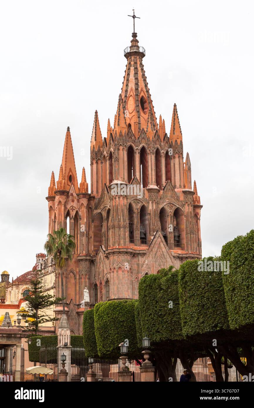 Parroquia de San Miguel Arcángel. San Miguel de Allende, Guanajuato, Mexique Banque D'Images