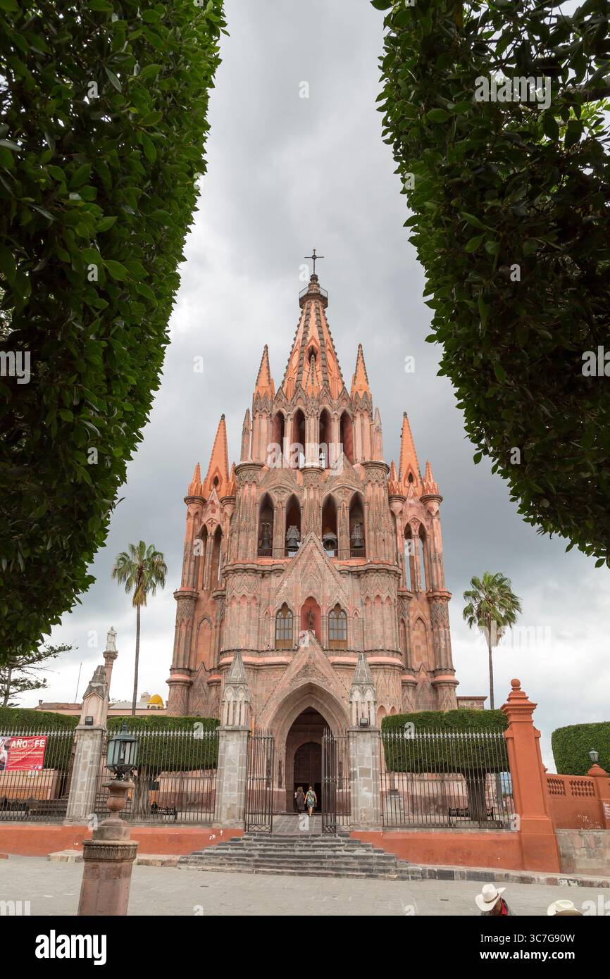 Parroquia de San Miguel Arcángel. San Miguel de Allende, Guanajuato, Mexique Banque D'Images