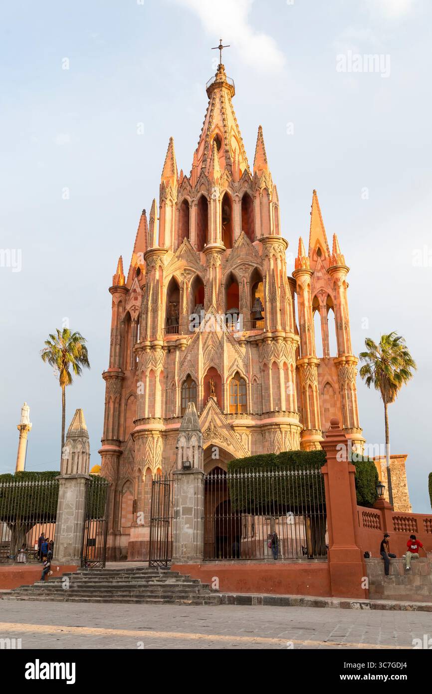 Parroquia de San Miguel Arcángel. San Miguel de Allende, Guanajuato, Mexique Banque D'Images