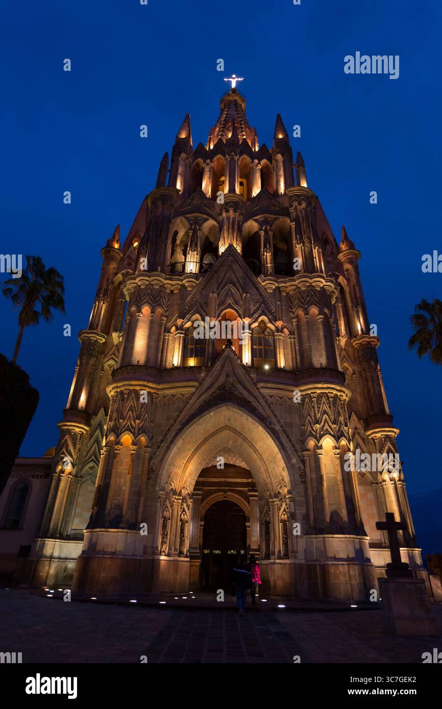 Parroquia de San Miguel Arcángel. San Miguel de Allende, Guanajuato, Mexique Banque D'Images