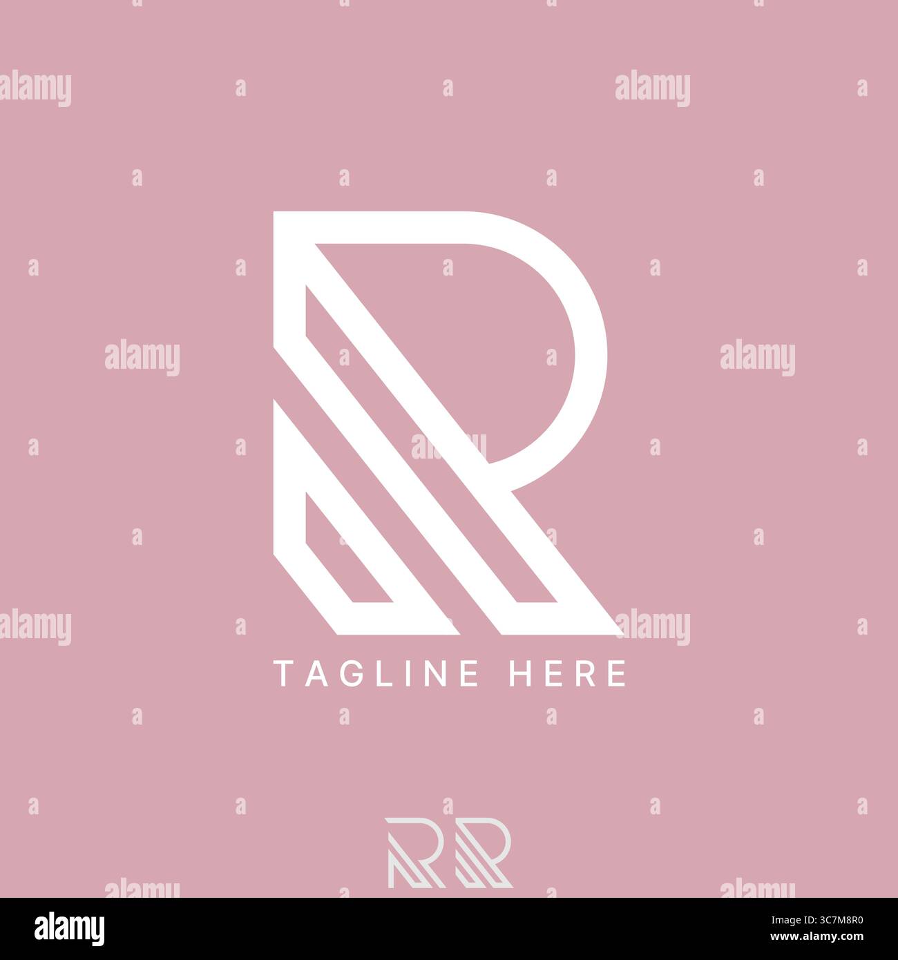 Conception de logo concept graphique créatif premium vecteur image stock top vendre initial R font Line Cut bandes vitesse force monogram sport Tech mouvement marque Illustration de Vecteur