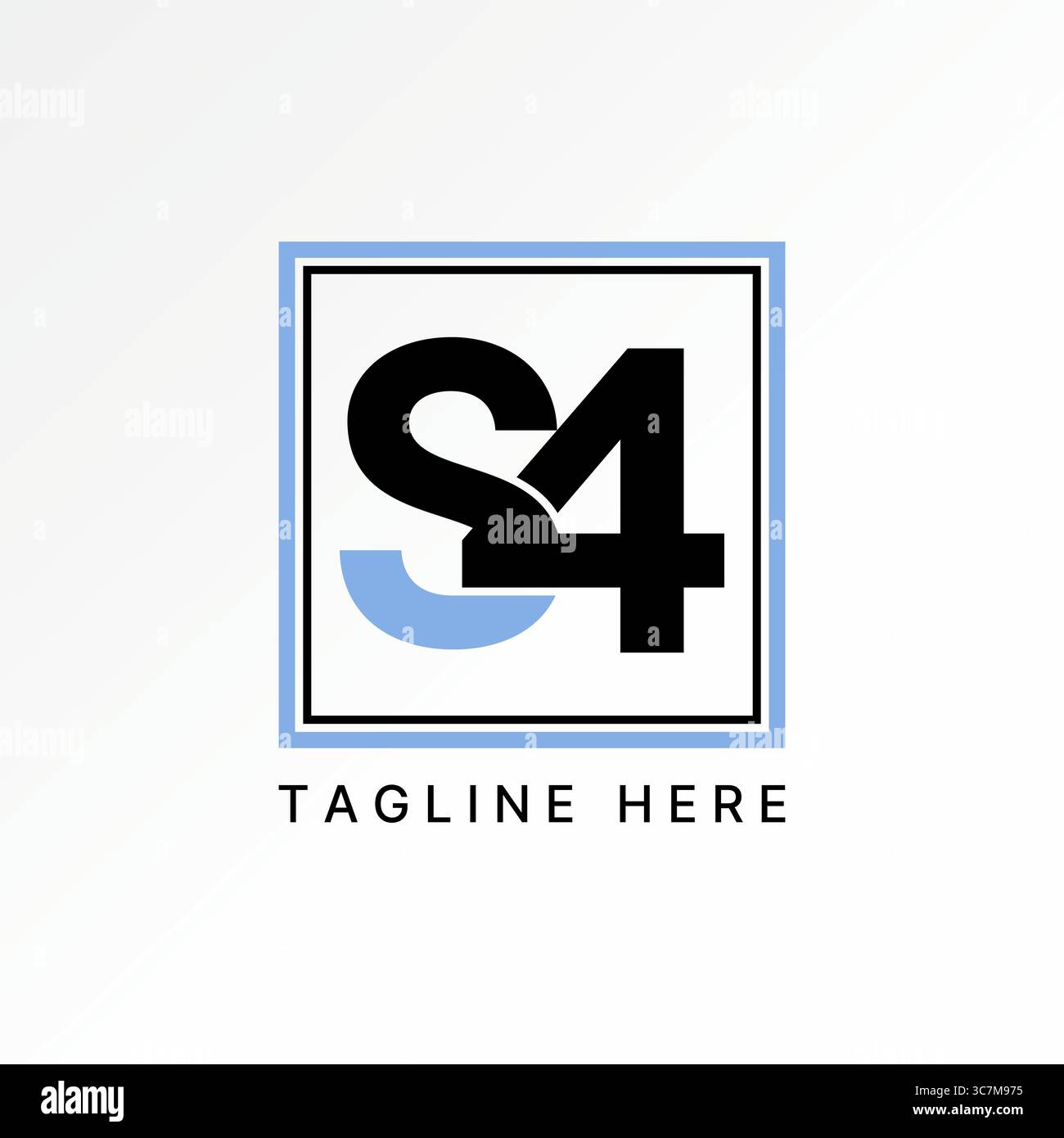 Conception de logo concept graphique créatif premium vecteur image stock top vendre initial S4 Connected font Group Team Consulting element monogram tech marque Illustration de Vecteur