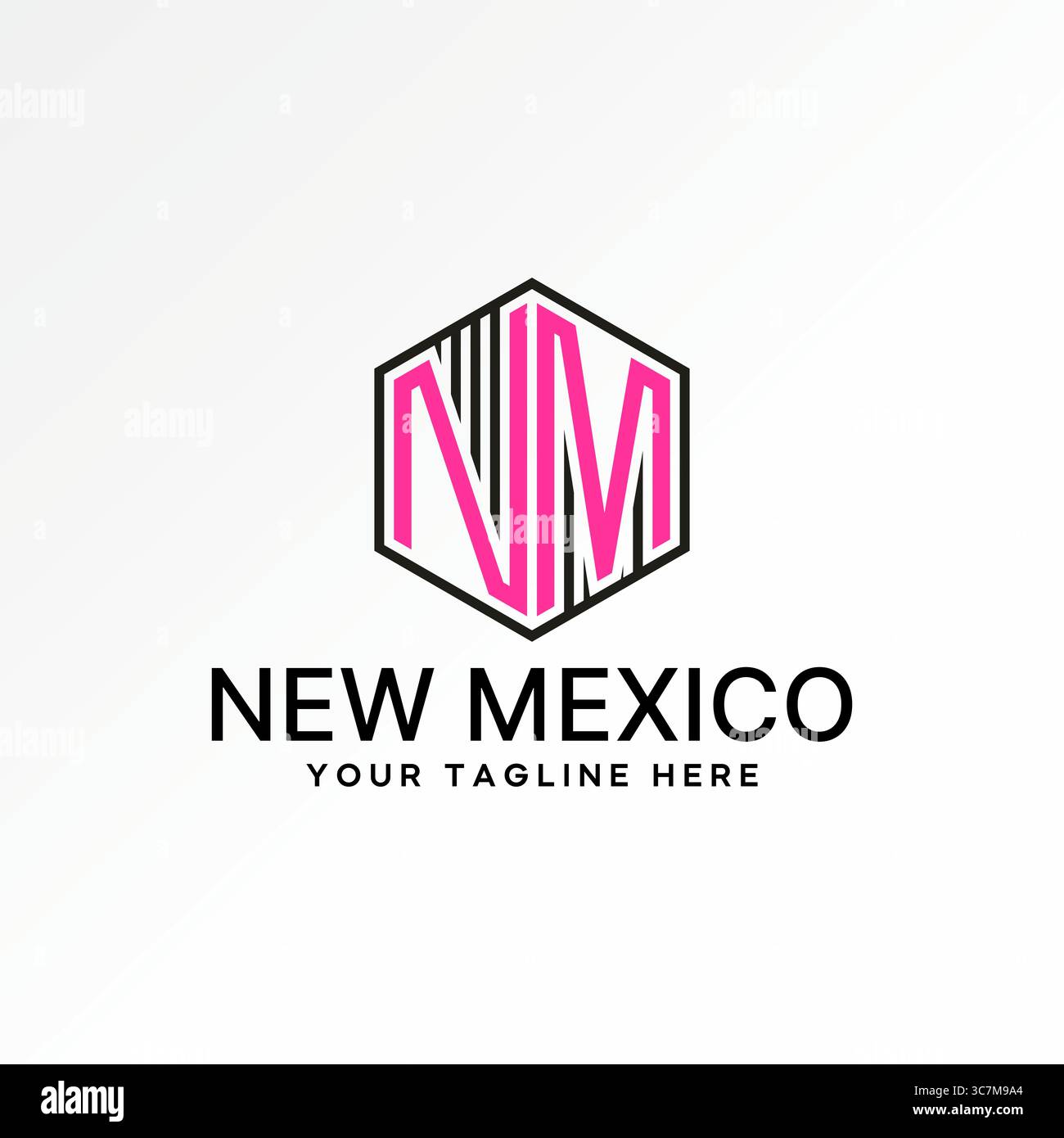 Conception de logo concept graphique créatif premium vecteur image stock top vendre lettre NW font ligne hexagonale avec ligne verticale sport gym fitness cube numérique Illustration de Vecteur