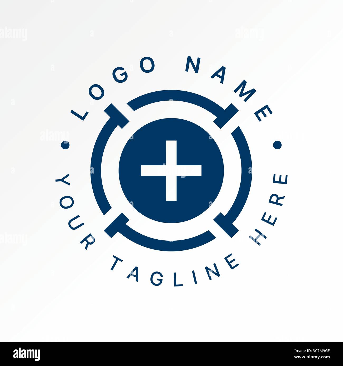 Conception de logo concept graphique créatif premium vecteur image stock meilleure vente précision tirer cible symbole centre précision sniper objectif photographique Illustration de Vecteur