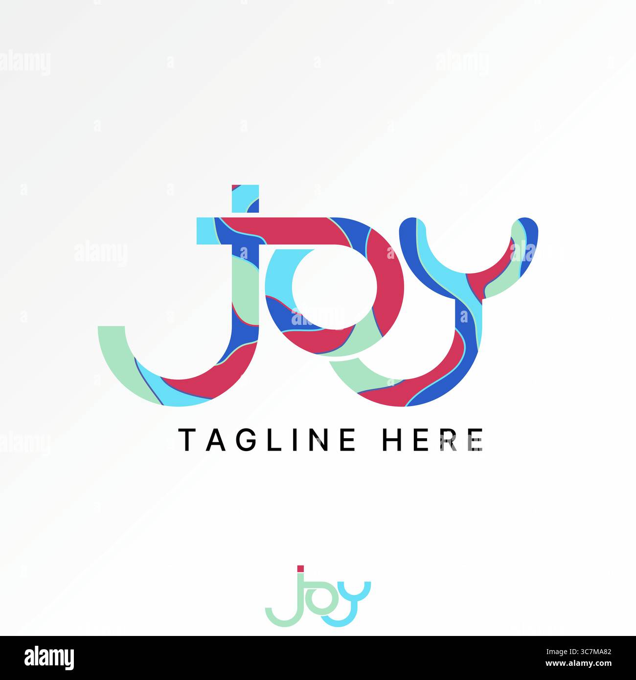 Conception de logo concept graphique créatif premium vecteur image stock vendre texte Joy Funny font colorée marque familiale enfants graffiti pour effet poster mot Illustration de Vecteur