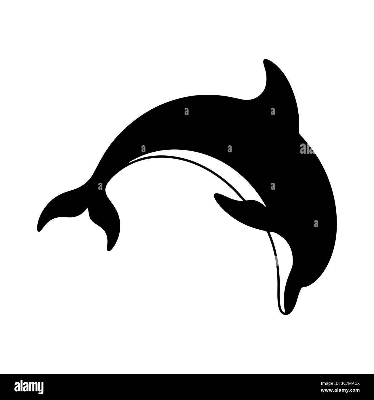Silhouette de dauphin vue saut 2 Illustration de Vecteur