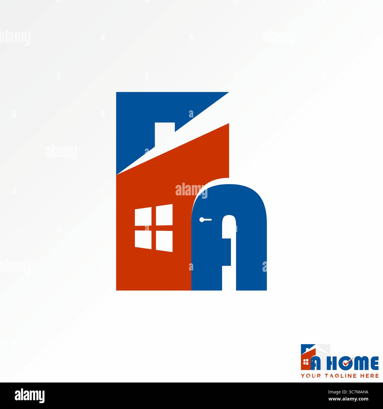 Conception de logo concept graphique créatif premium vecteur image stock haut de gamme vendre initial Une police comme porte sur la propriété extérieure de l'architecte bâtiment maison Illustration de Vecteur
