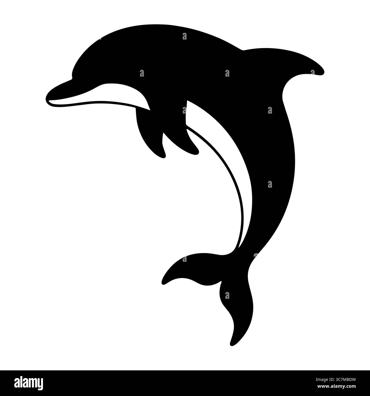 Silhouette de dauphin sautant gracieusement 1 Illustration de Vecteur