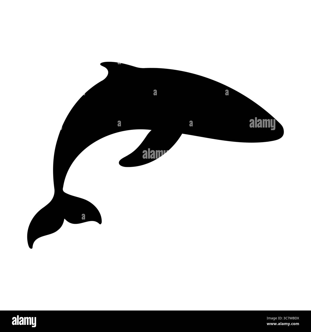 Vue saut silhouette de baleine 1 Illustration de Vecteur