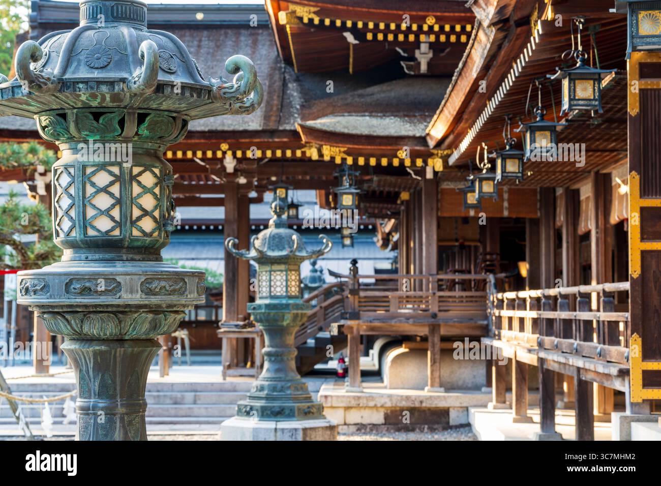 Taga, Shiga, Japon. L'historique Taga Taisha Grand Sanctuaire en automne. Banque D'Images