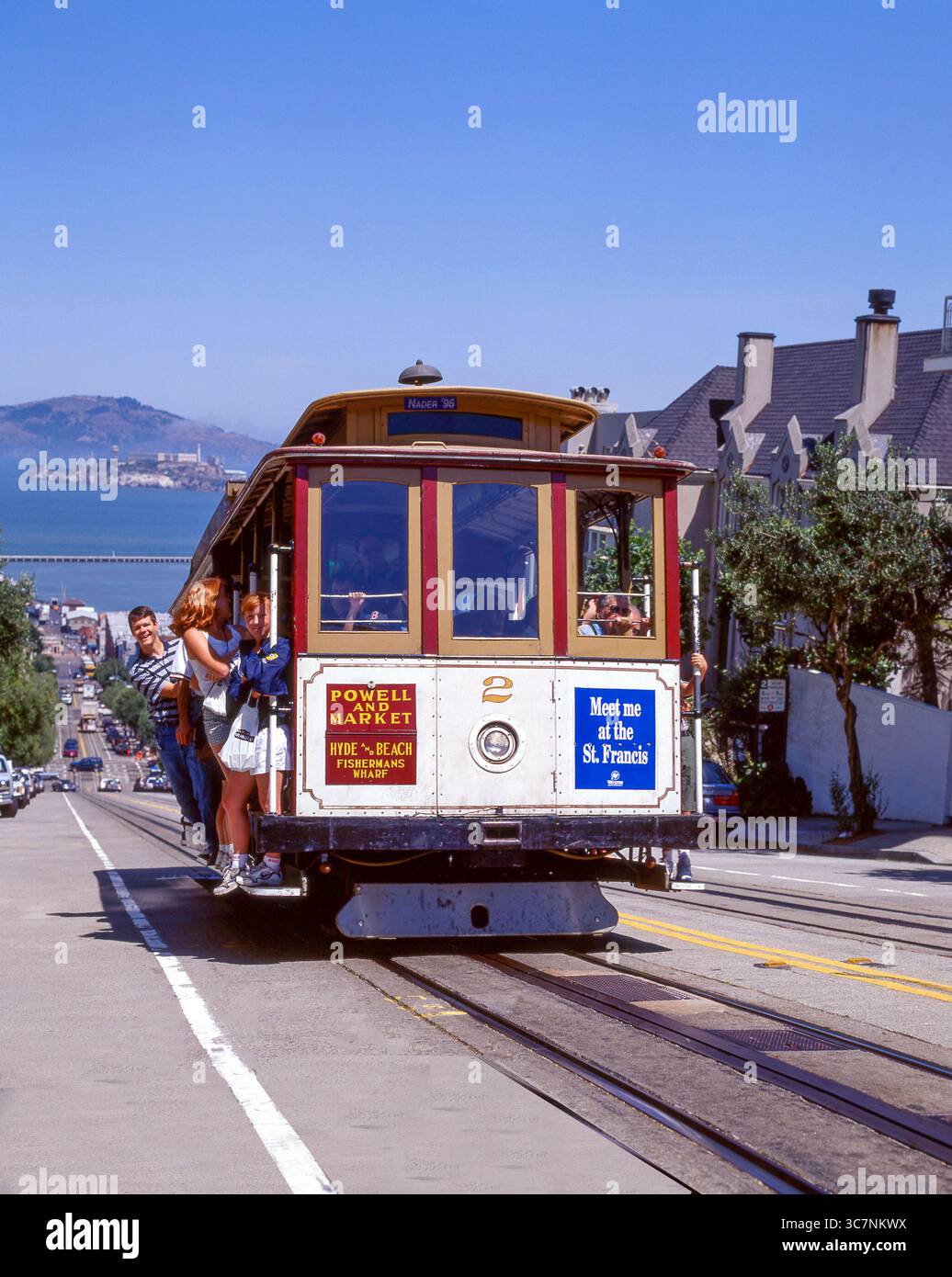 Un téléphérique sur Hyde Street, San Francisco, Californie, États-Unis d'Amérique Banque D'Images