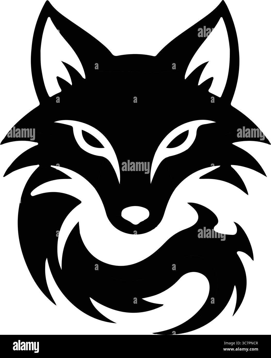 Illustration artistique de silhouette de loup Illustration de Vecteur