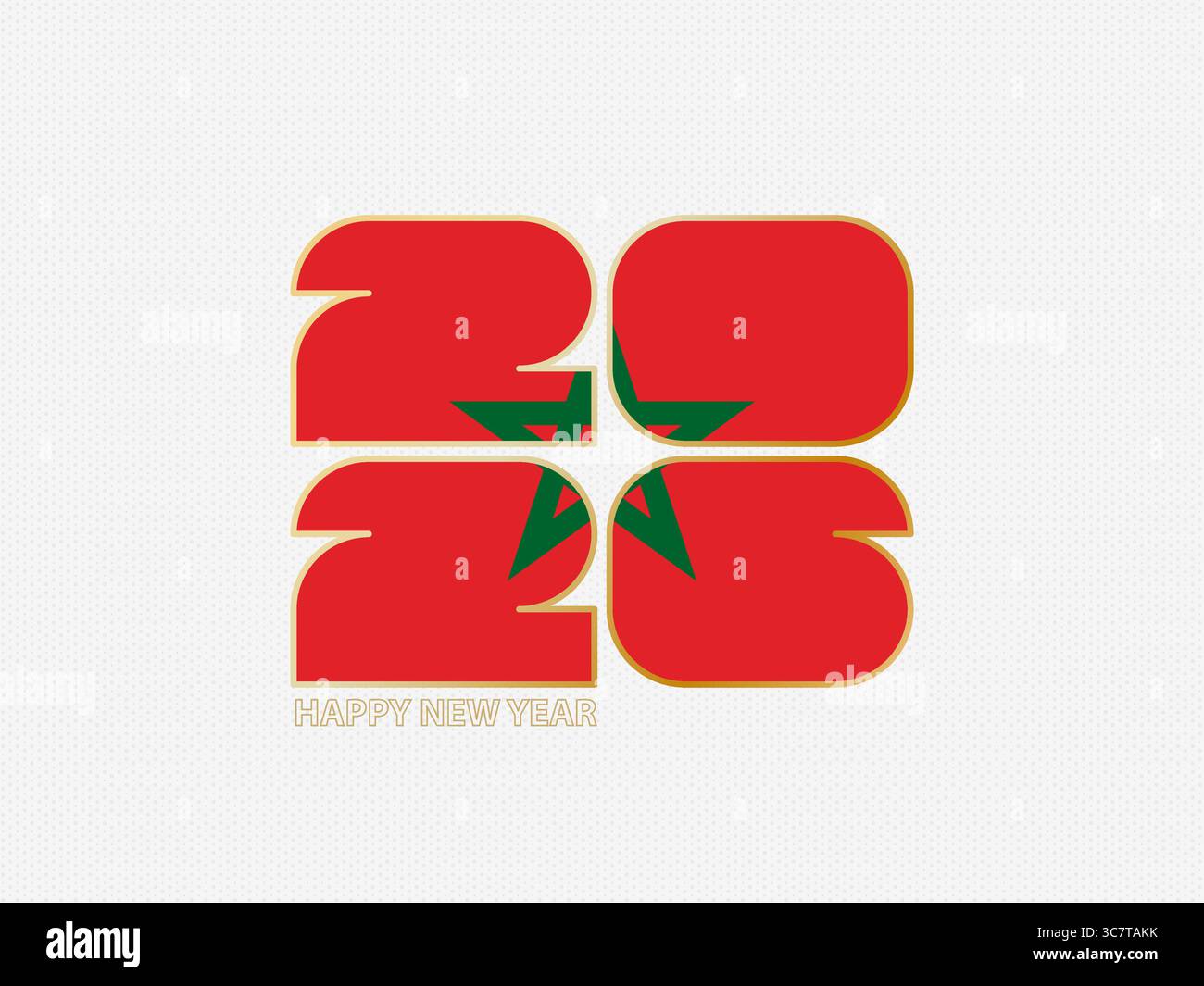 Résumé numéros 2026 avec drapeau du Maroc. Illustration vectorielle. Illustration de Vecteur