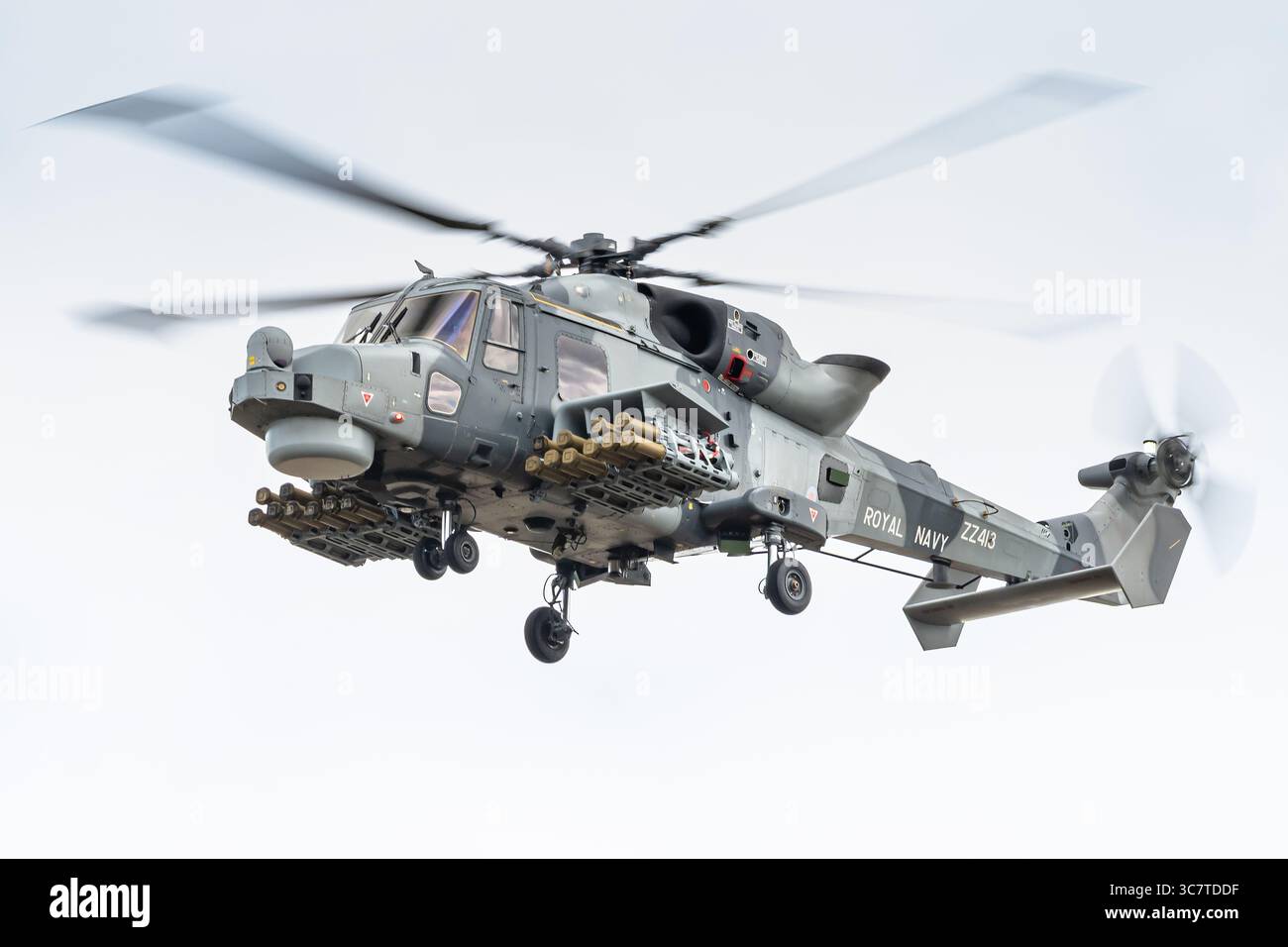 Un hélicoptère militaire AgustaWestland AW159 Wildcat développé par le fabricant d'hélicoptères anglo-italien AgustaWestland. Banque D'Images