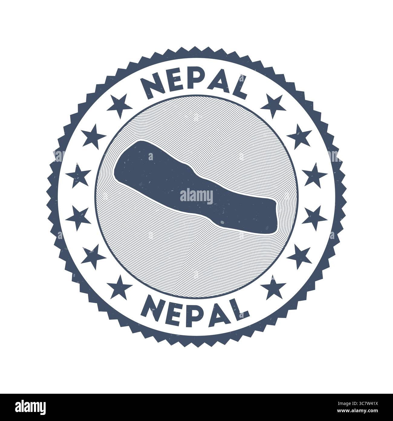 Emblème du Népal. Timbre rond de pays avec forme du Népal, isolignes et texte rond. Badge artistique. Illustration vectorielle cool. Illustration de Vecteur