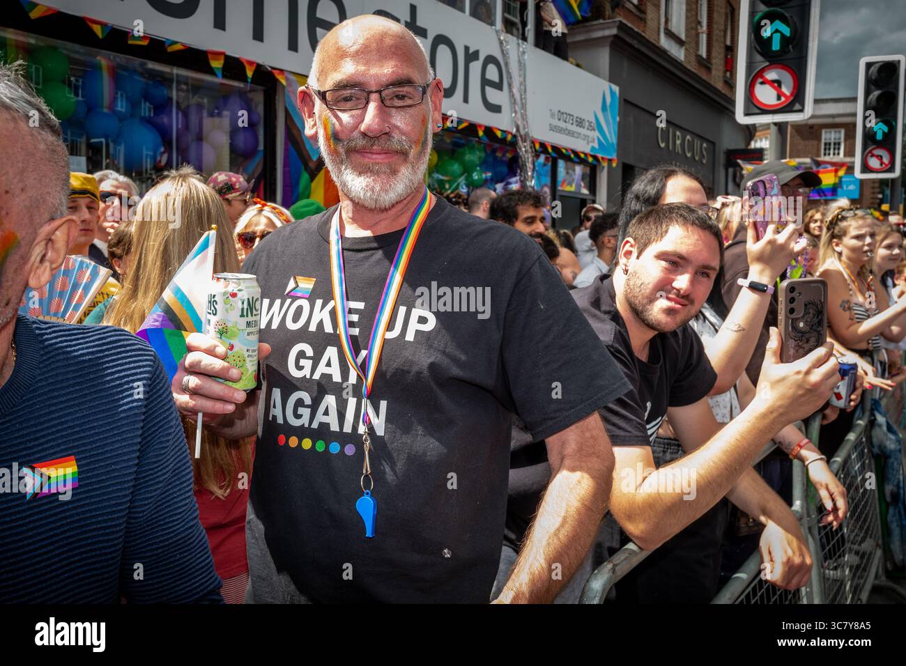 Brighton, le 2 août 2025 : défilé annuel de la fierté à Brighton cet après-midi Banque D'Images