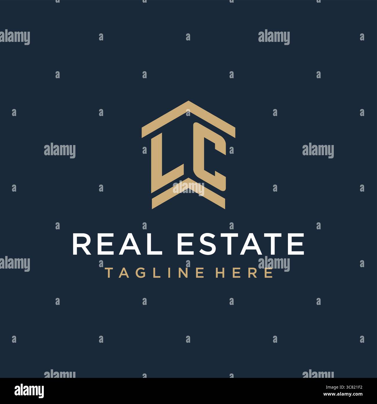 Logo LC initial pour l'immobilier avec des idées de conception de vecteur graphique vectoriel graphique vectoriel d'icônes de toit de maison simples et créatives Illustration de Vecteur