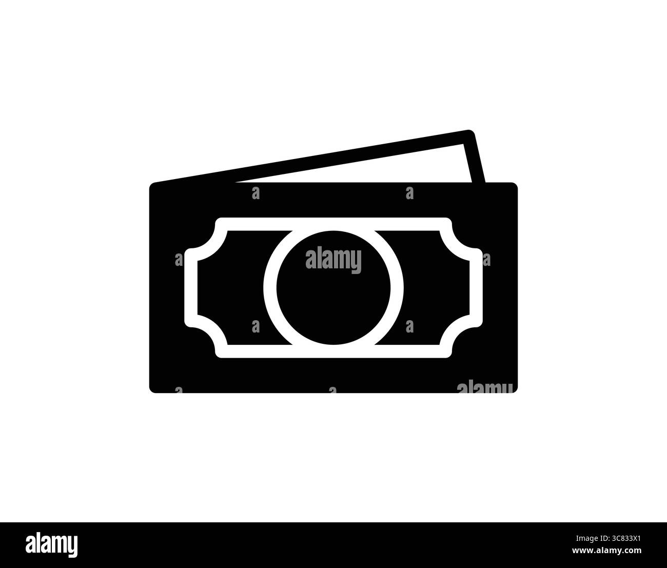 Une illustration minimaliste en noir et blanc présentant une pile de billets d'un dollar, idéale pour les thèmes liés à la finance, à l'économie et à la gestion de patrimoine. Illustration de Vecteur