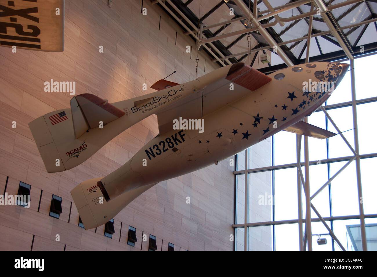 SpaceShipOne exposé au Smithsonian National Air and Space Museum à Washington DC, symbolisant l'histoire de l'exploration spatiale privée Banque D'Images