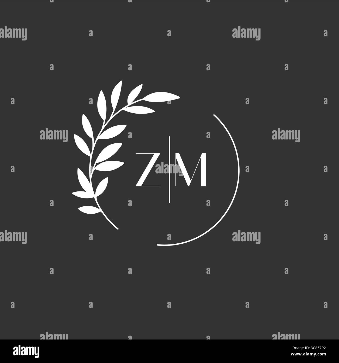 Lettre initiale ZM mariage monogramme logo design graphique vecteur d'inspiration Illustration de Vecteur