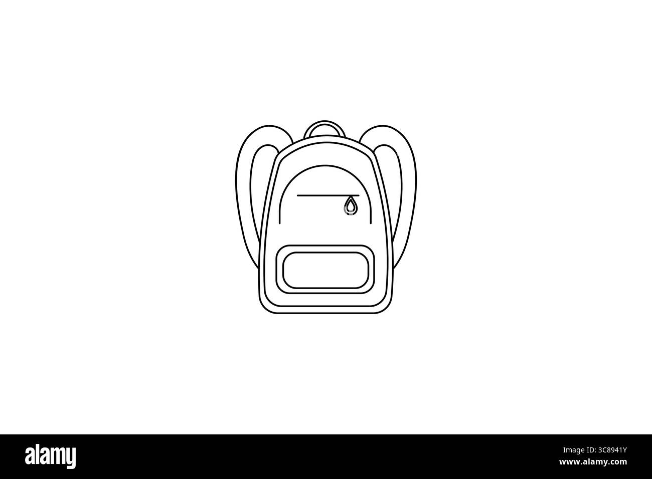 Sac d'école dessin continu d'une ligne et style minimaliste isolent l'illustration de contour Illustration de Vecteur