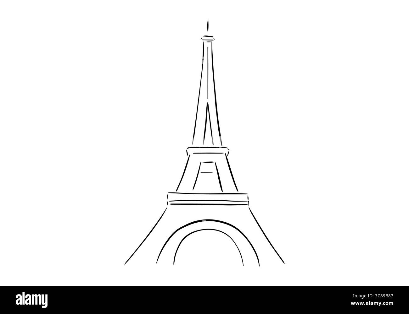 Sketch Tour Eiffel à Paris, clip vidéo avec canal alpha. Illustration de Vecteur