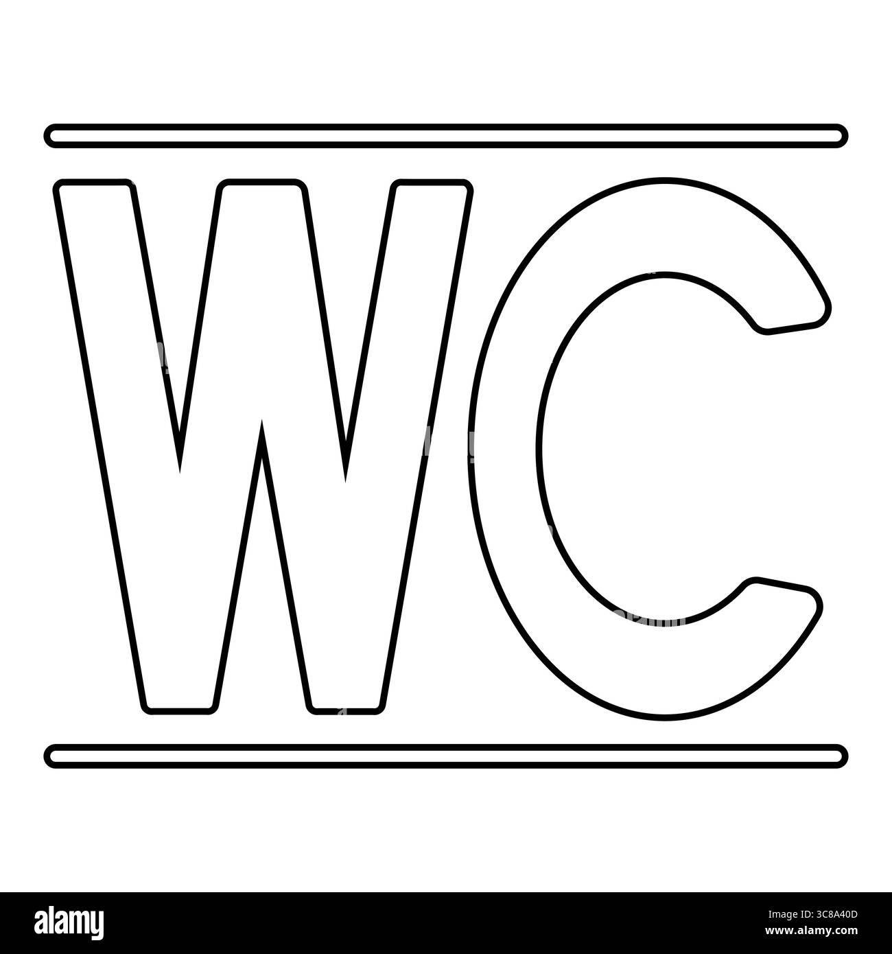 Panneau wc noir et blanc symbolisant les toilettes Illustration de Vecteur