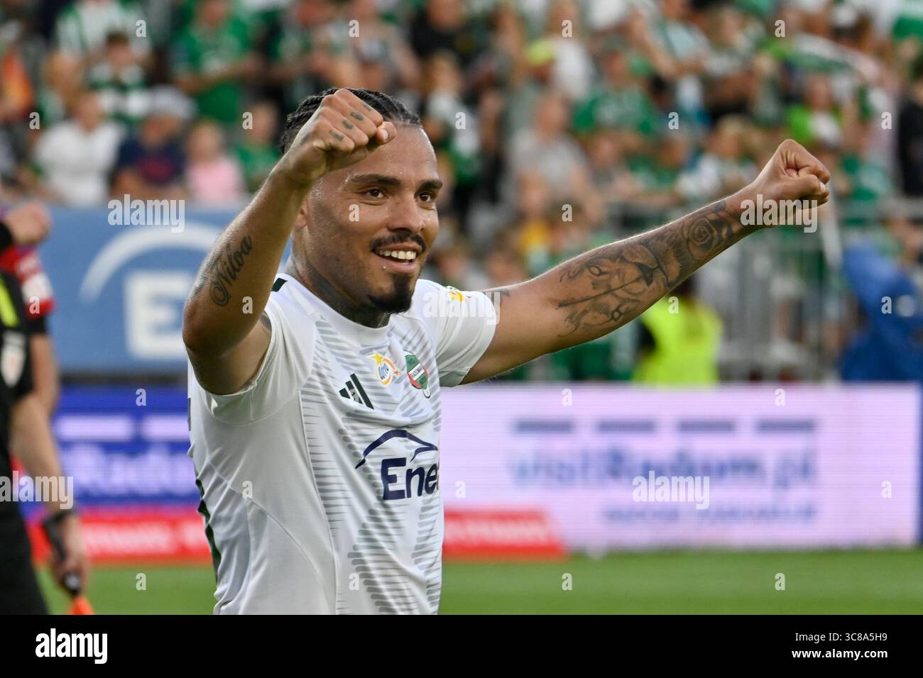 Radom, Pologne. 03.08.2025. Radomiak Radom joueur MAURIDES vu lors du match PKO BP Ekstraklasa entre Radomiak Radom et Raków Częstochowa Banque D'Images