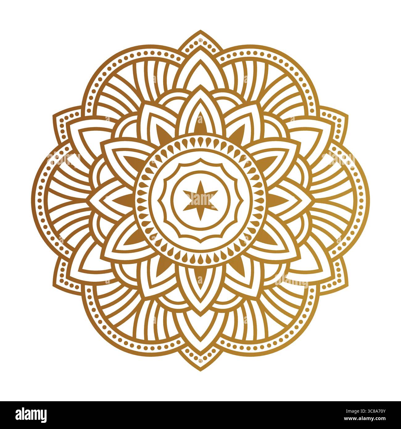 Design vectoriel de Mandala doré | motif artistique Boho ornemental Illustration de Vecteur