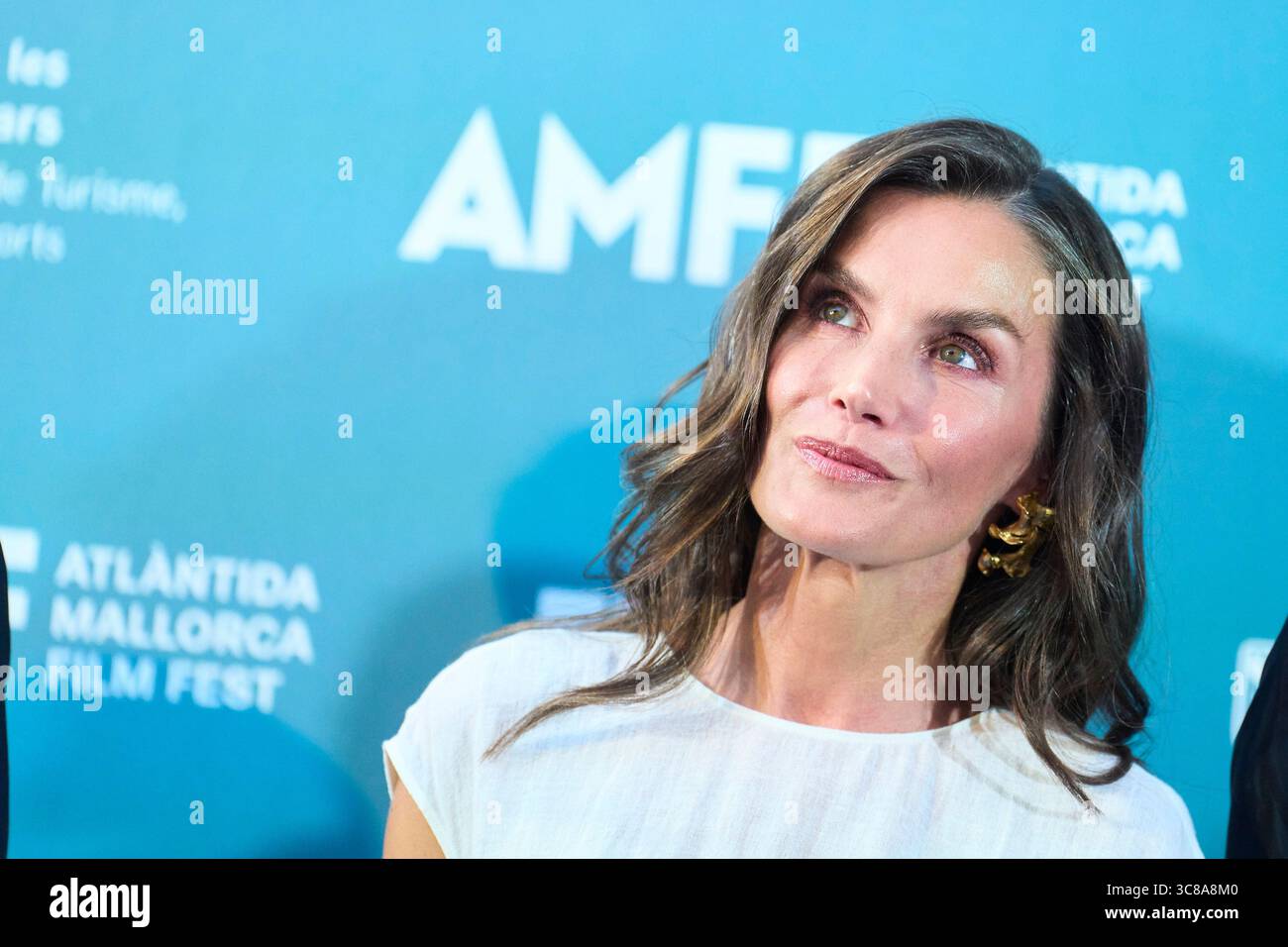 Palma. Espagne. 20250803, la Reine Letizia d'Espagne assiste au Gala de clôture de la 15ème édition du 'Atlantida Mallorca film Fest' au Centre culturel la Misericordia le 3 août 2025 à Palma, Espagne Banque D'Images