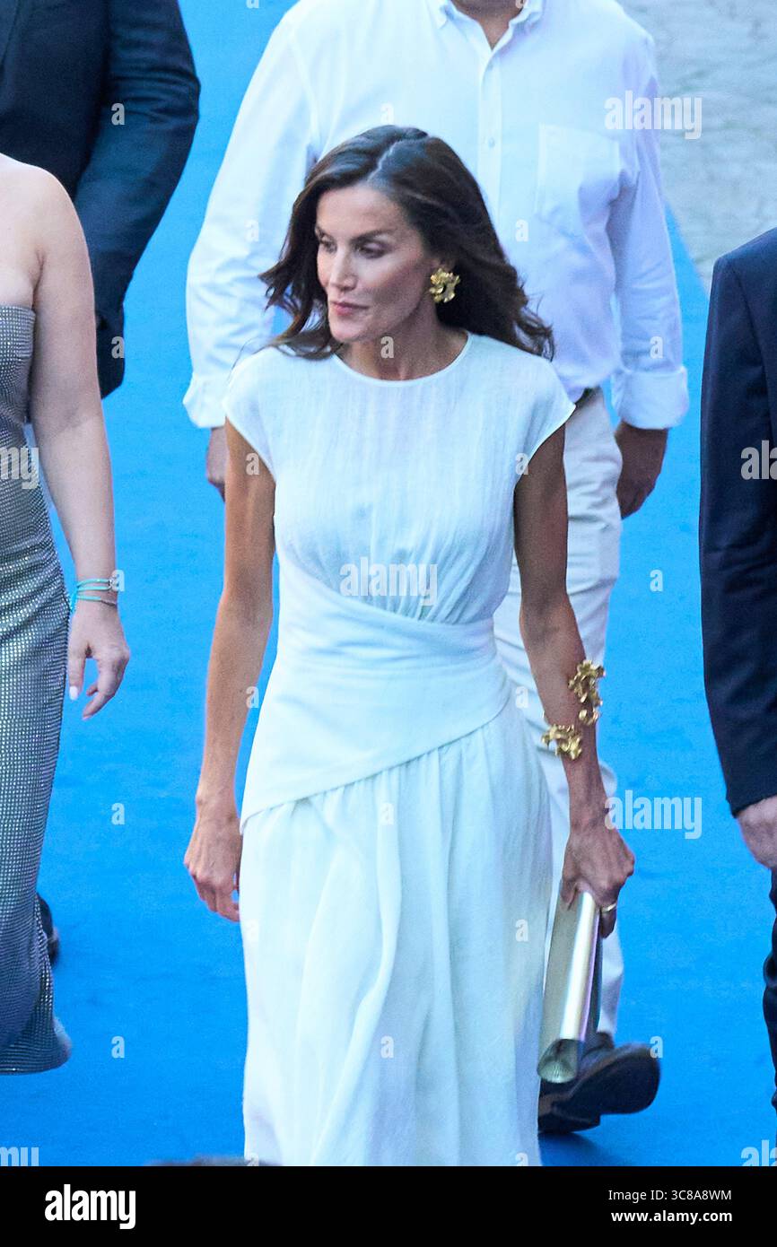 Palma. Espagne. 20250803, la Reine Letizia d'Espagne assiste au Gala de clôture de la 15ème édition du 'Atlantida Mallorca film Fest' au Centre culturel la Misericordia le 3 août 2025 à Palma, Espagne Banque D'Images