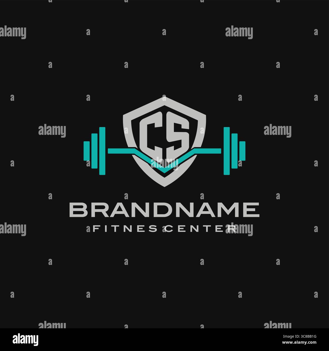 Design de logo Creative Letter CS pour le graphisme vectoriel de gymnastique ou de fitness Illustration de Vecteur