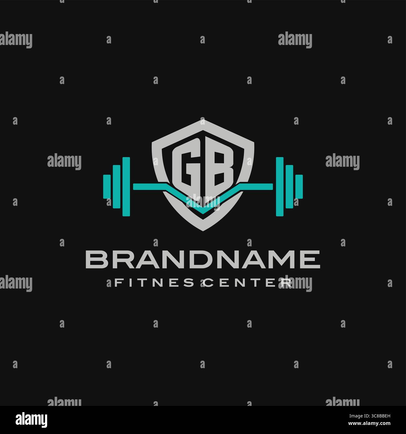 Design de logo Creative Letter GB pour le graphisme vectoriel de gymnastique ou de fitness Illustration de Vecteur