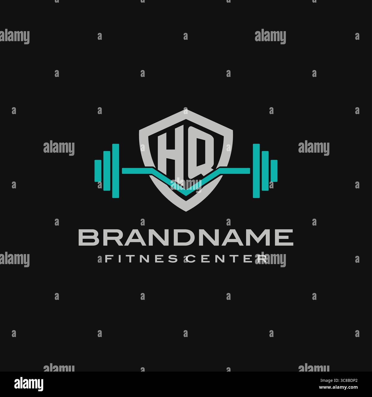 Design de logo Creative Letter HQ pour le graphisme vectoriel de gymnastique ou de fitness Illustration de Vecteur