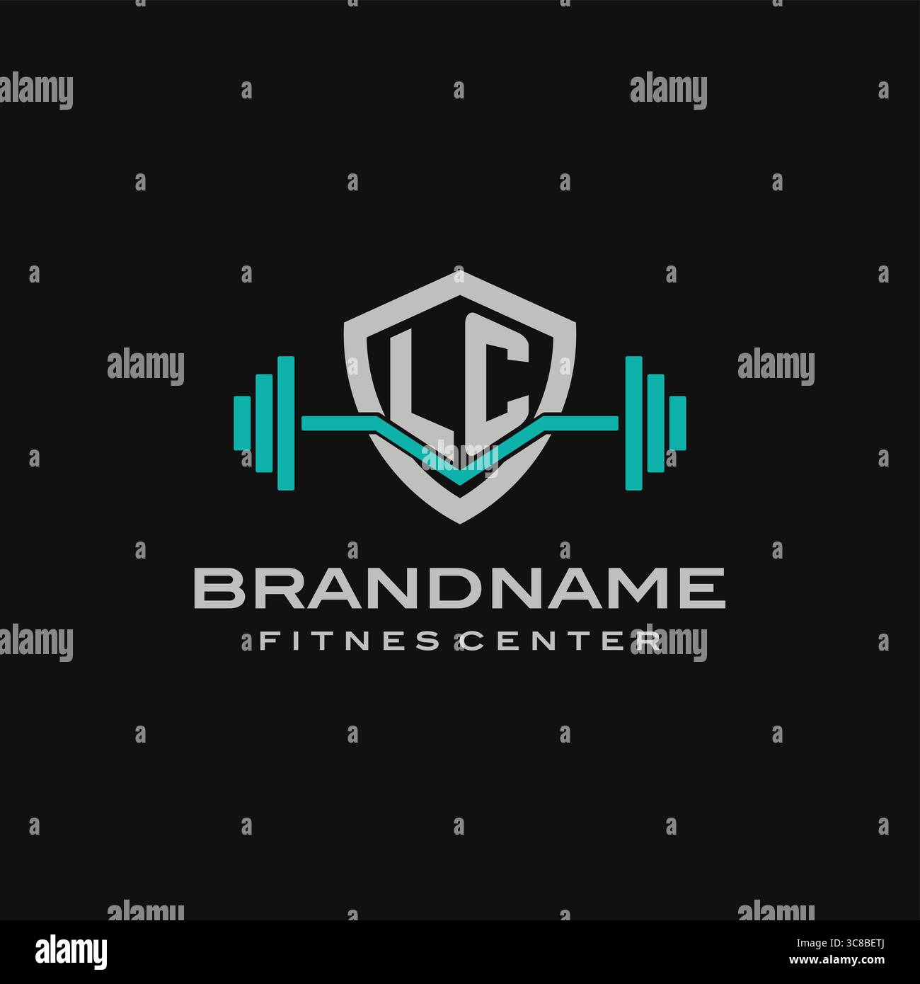 Design de logo LC de lettre créative pour le graphisme vectoriel de gymnastique ou de fitness Illustration de Vecteur