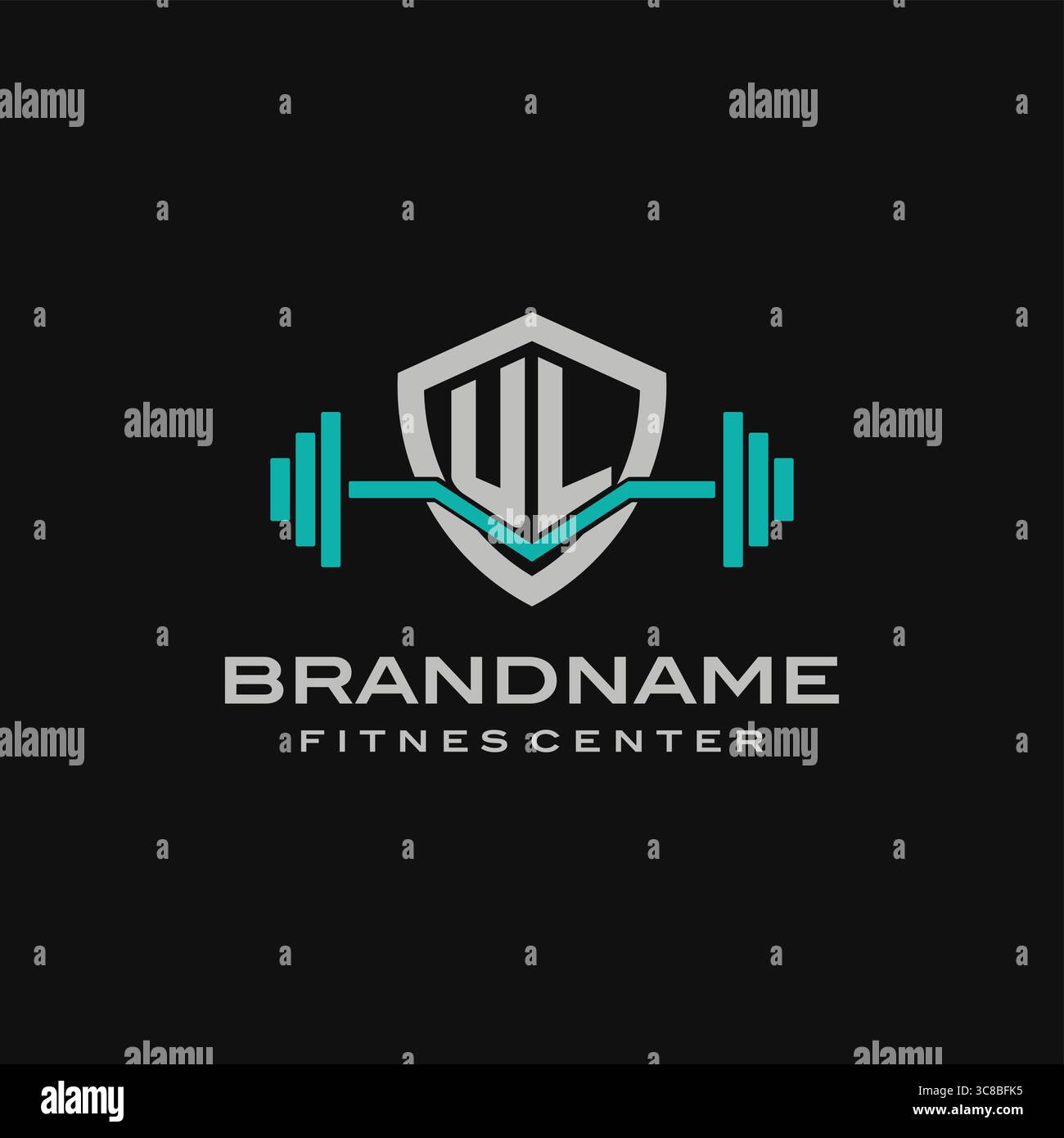 Lettre créative UL logo design pour gymnase ou graphique vectoriel de fitness Illustration de Vecteur