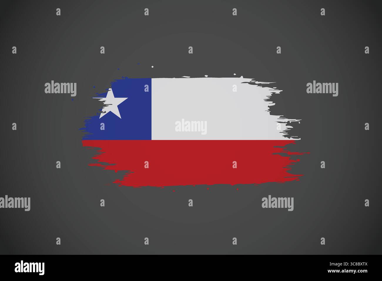 Design artistique de drapeau du Chili sur fond sombre. Illustration de Vecteur