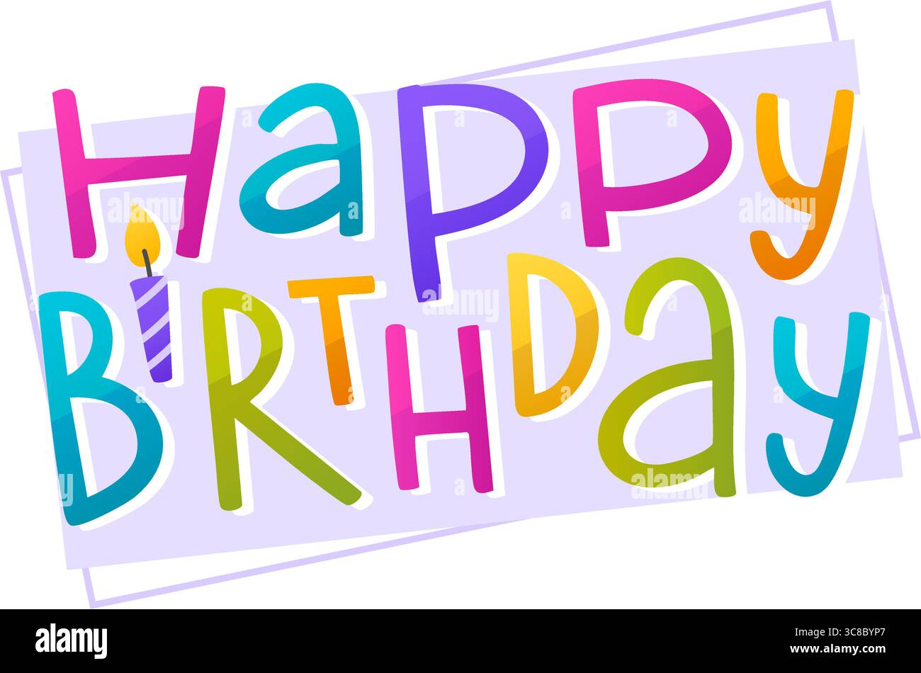 Joyeux anniversaire, texte coloré, parfait pour les cartes d'anniversaire, les invitations ou les décorations festives. Illustration de Vecteur