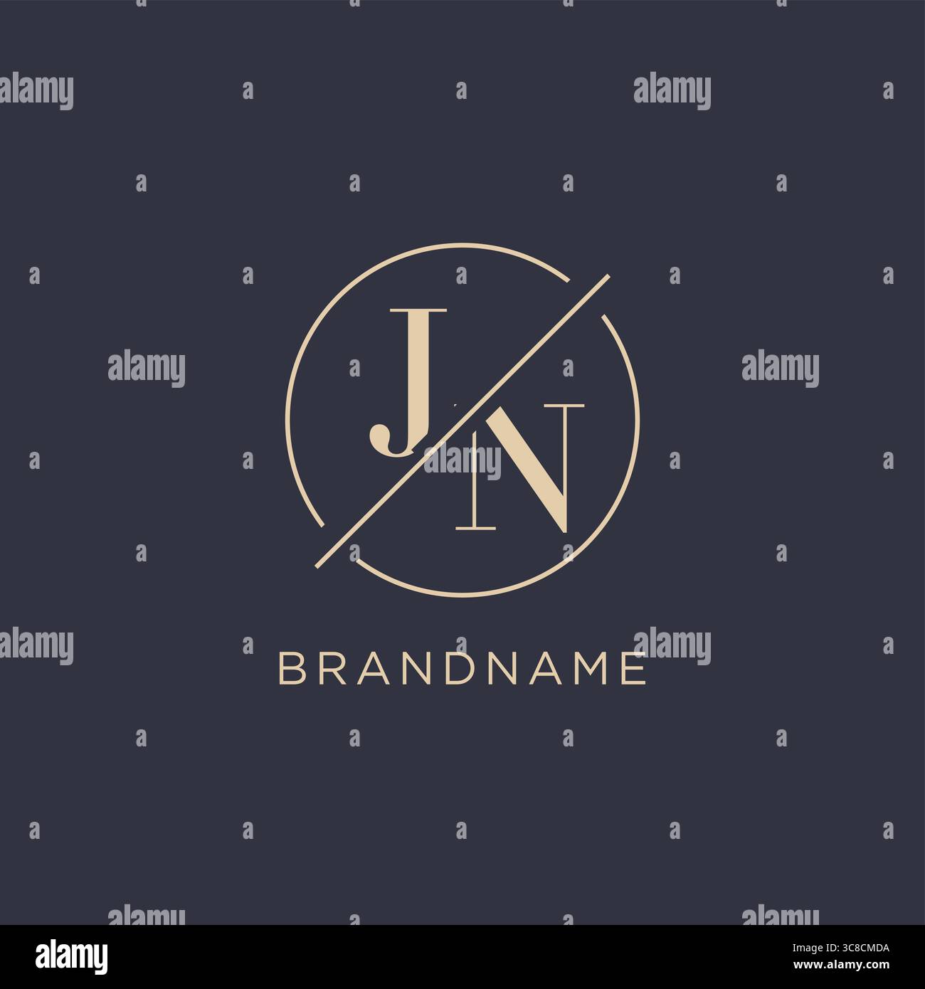 Lettre initiale logo JN avec ligne de cercle simple look élégant monogramme style graphique vectoriel de style de logo Illustration de Vecteur
