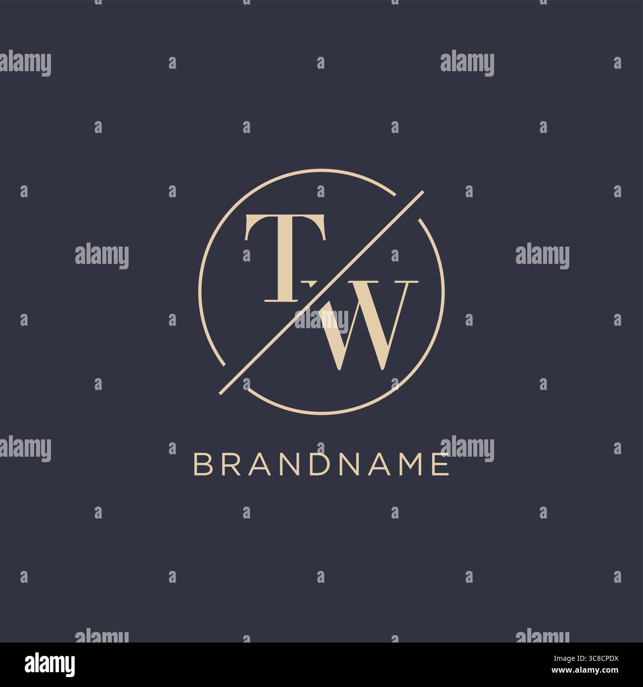 Lettre initiale logo TW avec ligne de cercle simple look élégant logo monogramme style graphique vectoriel Illustration de Vecteur