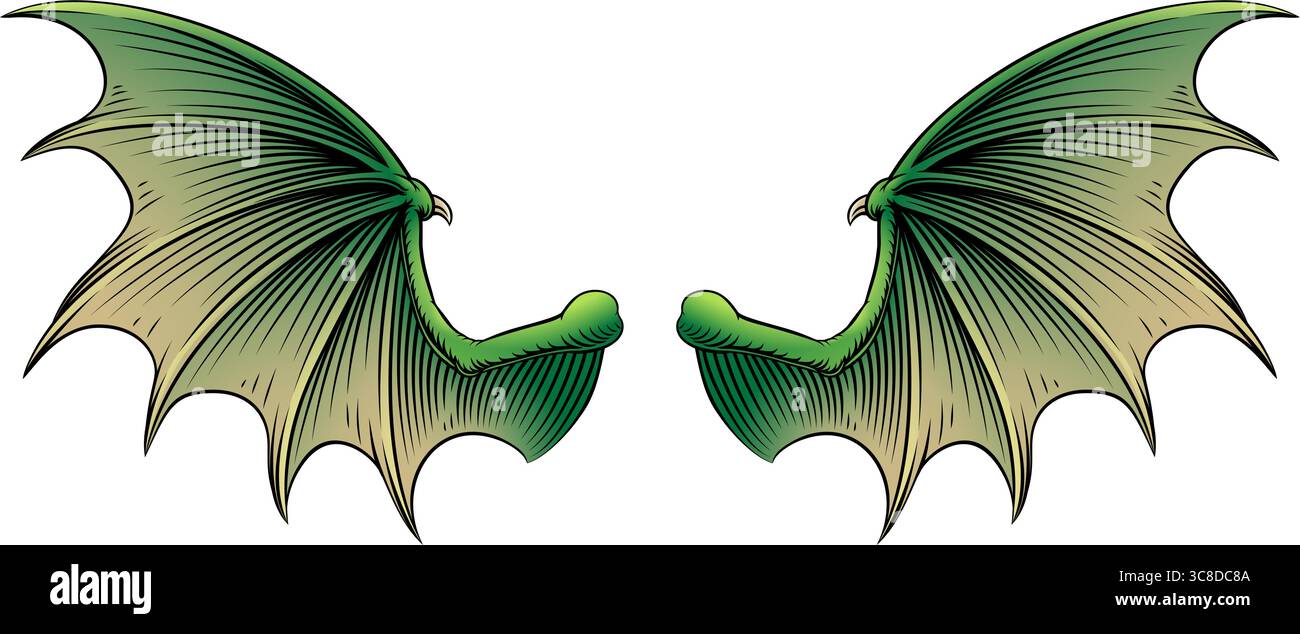 Batte Dragon Devil Demon Vampire Wings illustration Illustration de Vecteur