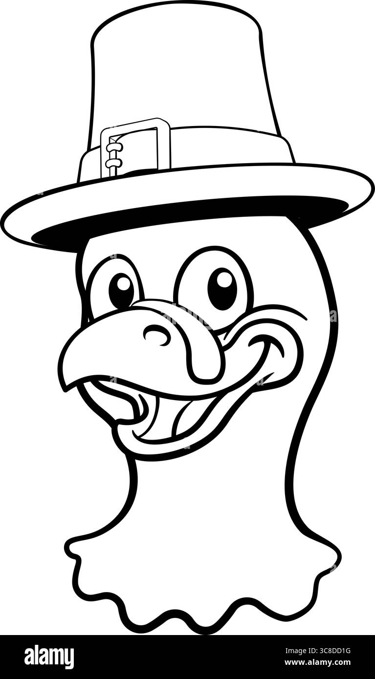 Turquie Thanksgiving Cartoon Bird Christmas Mascot Illustration de Vecteur
