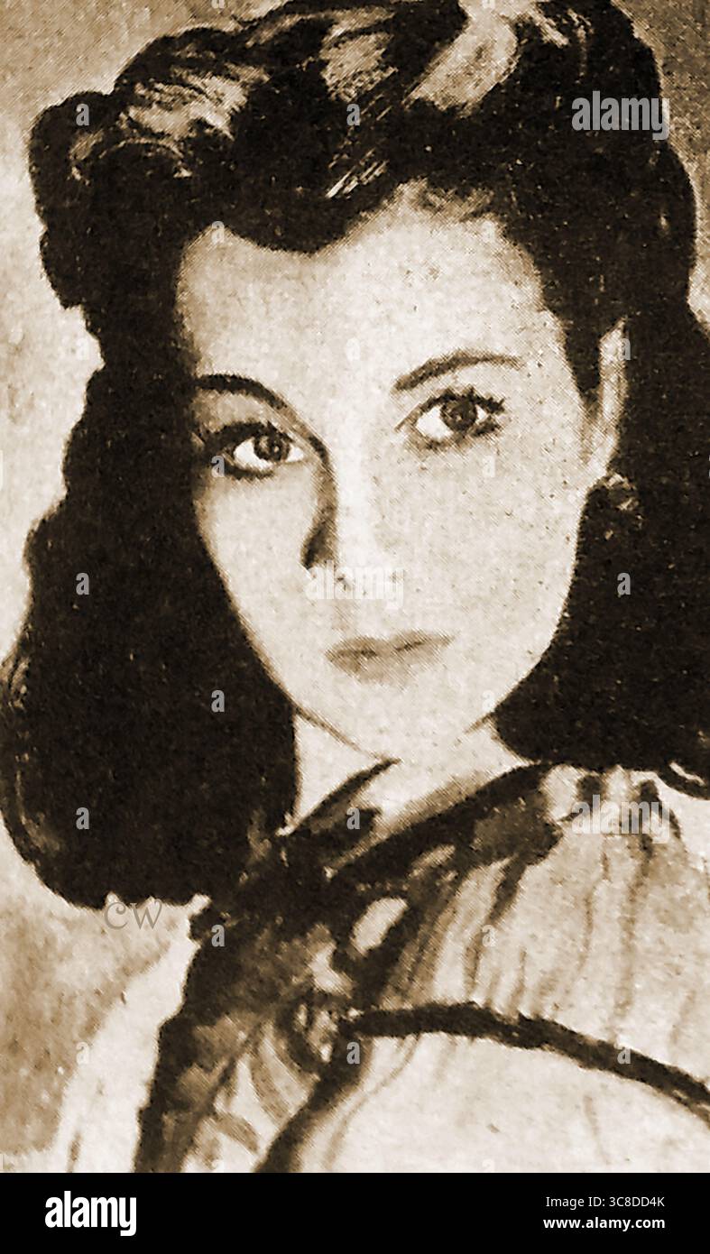 FILM - CINÉMA - HISTOIRE - Un portrait de Vivian Leigh, de son vrai nom Vivian Mary Hartley (1913 – 1967) qui a tourné à la gloire dans AUTANT QU'IL N'Y AIT LE VENT Banque D'Images