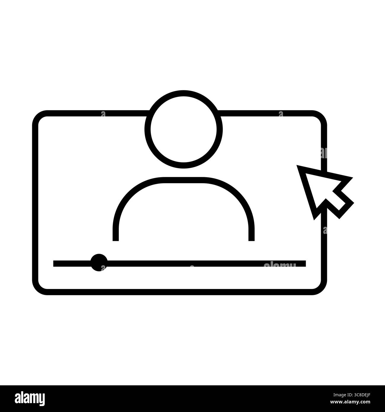Icône d'apprentissage en ligne. Vecteur de streaming vidéo. Illustration pédagogique du webinaire. Symbole de formation pédagogique. Illustration de Vecteur