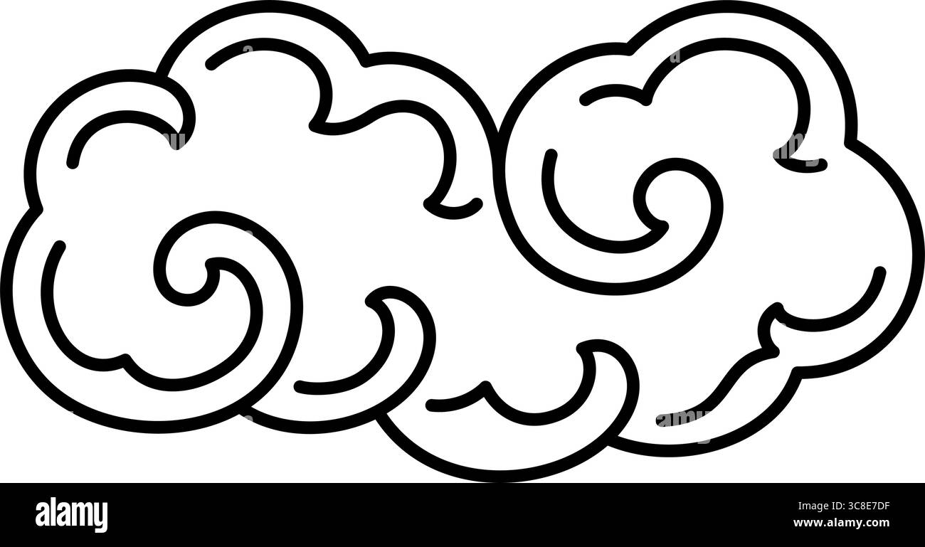 le vecteur d'élément de style traditionnel de nuage oriental décore le concept de nuages de culture japonais chinois coréen thaïlandais tibétain Illustration de Vecteur