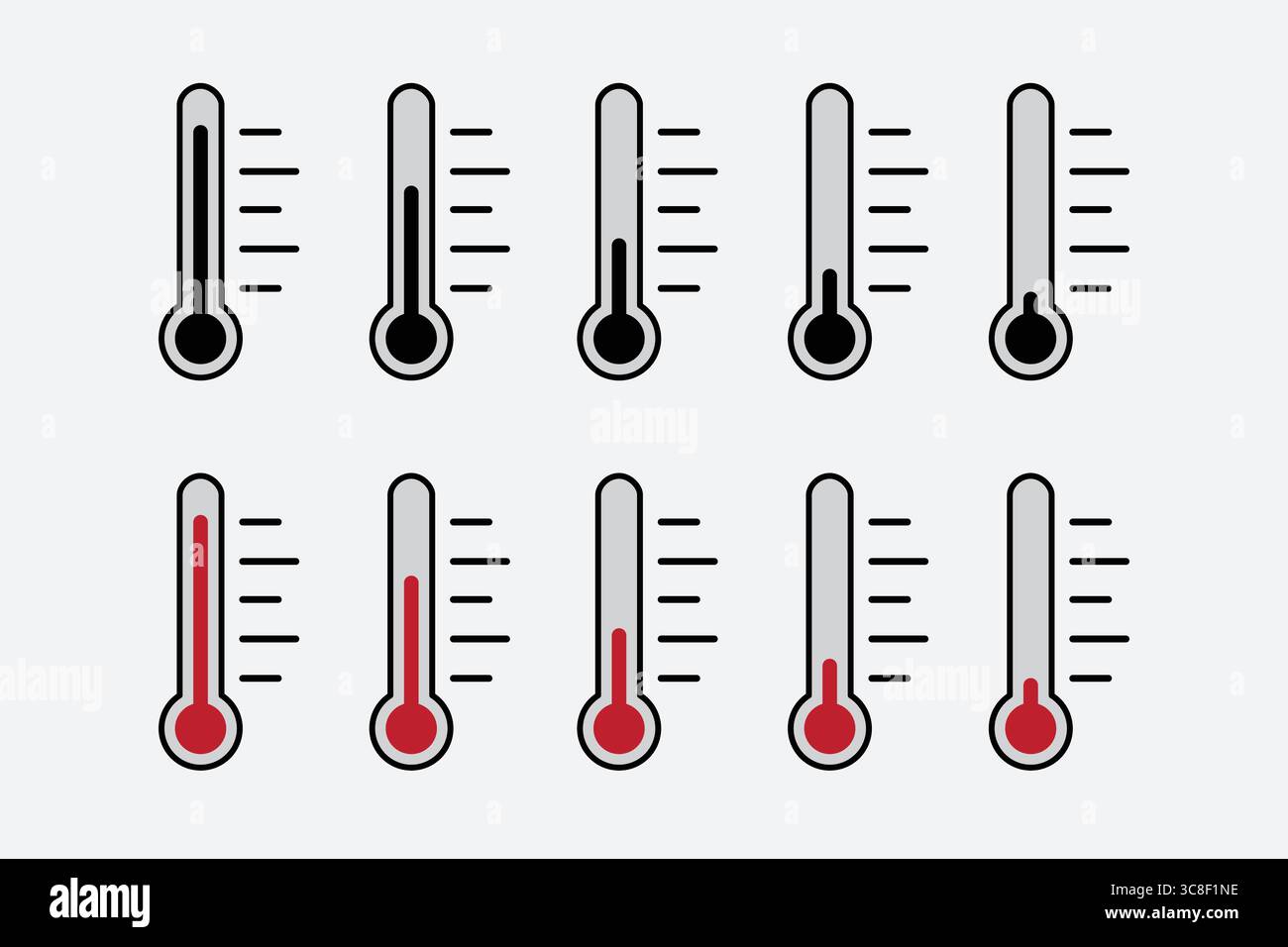 icône de thermomètre isolé sur fond blanc et transparent. illustration vectorielle de mesure de température froide chaude celsius Illustration de Vecteur
