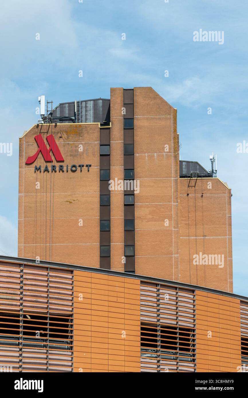 Bâtiment Marriott Hotel dans le centre-ville de Cardiff, pays de Galles, Royaume-Uni Banque D'Images