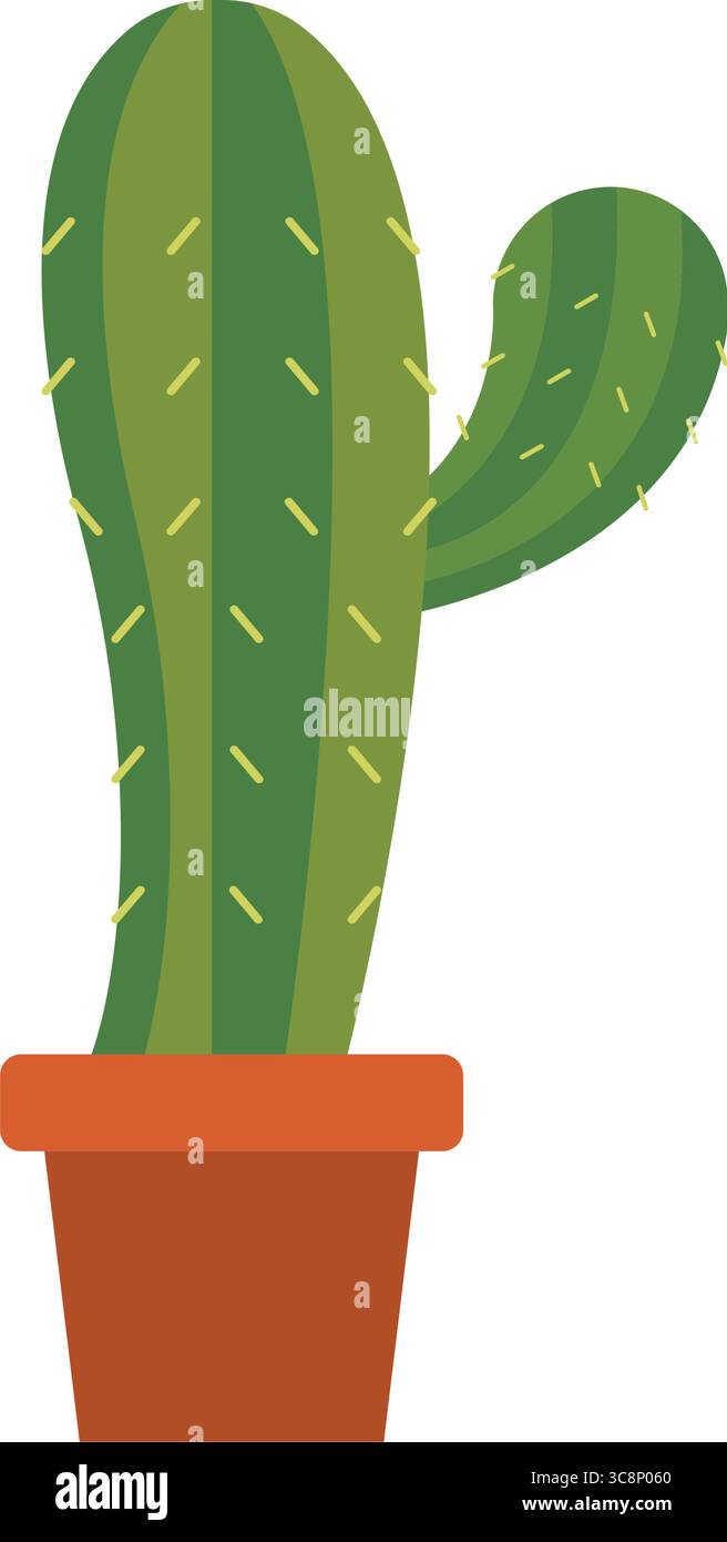 Cactus en pot de fleurs en céramique. Vecteur Illustration de Vecteur