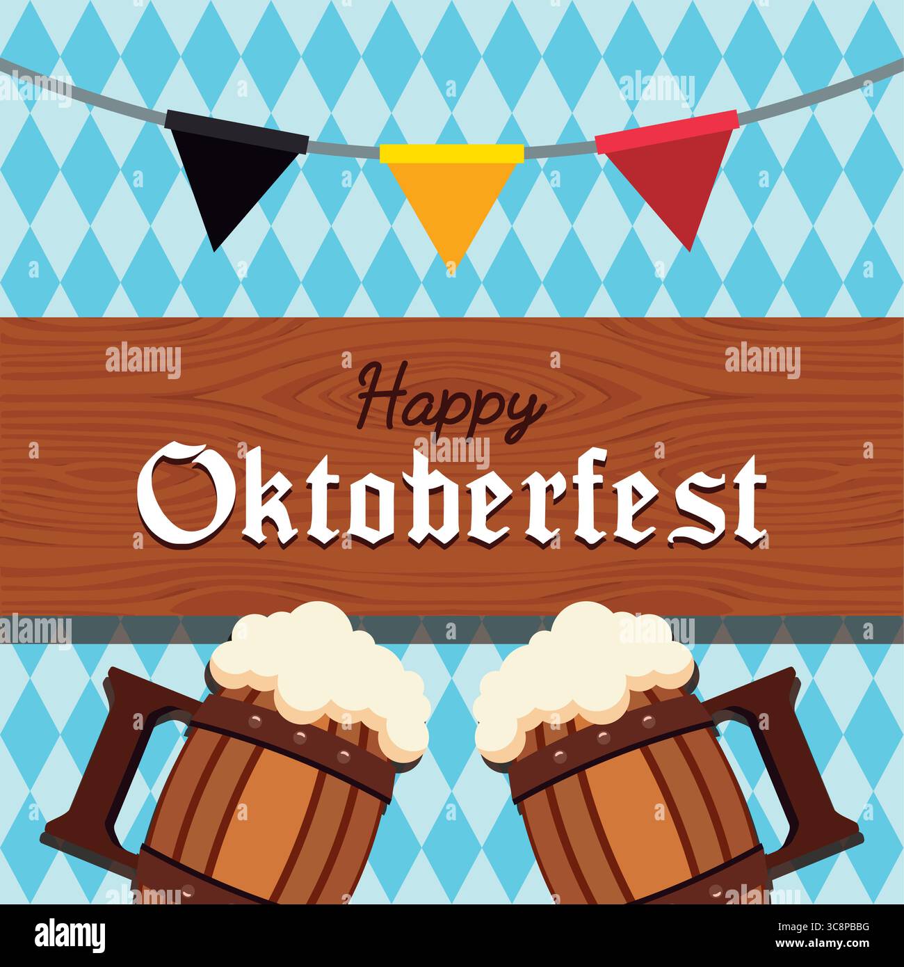Bonne affiche Oktoberfest. Vecteur Illustration de Vecteur